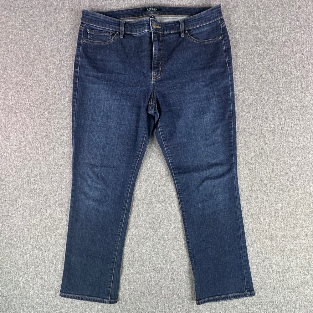 Lauren Ralph Lauren Jeans Womens 14 Modern Straight Curvy Blue Denim GOOD